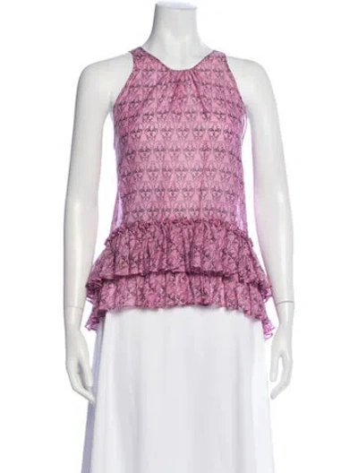 Pre-owned Thomas Wylde Graphic Print Halterneck Top In Pink