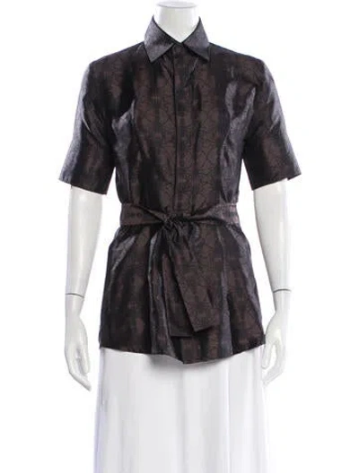Pre-owned Thomas Wylde Graphic Print Midi Length Dress In Brown