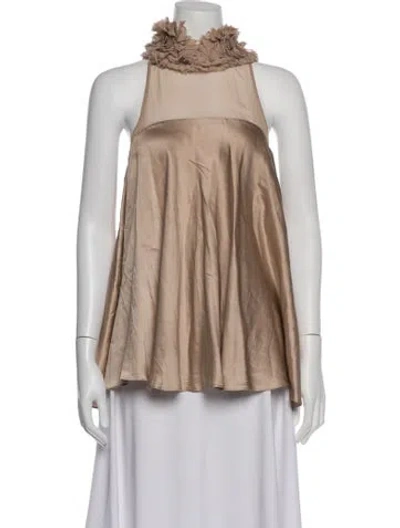 Pre-owned Thomas Wylde Halterneck Sleeveless Top In Neutrals