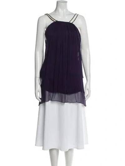 Pre-owned Thomas Wylde Halterneck Sleeveless Top In Purple