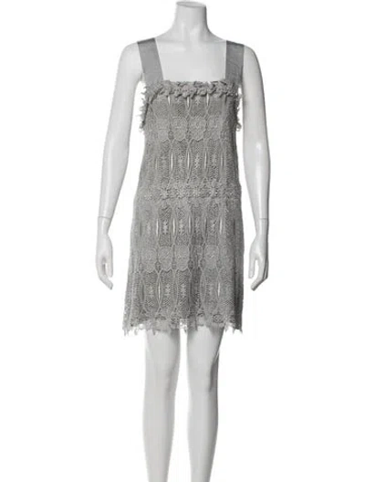 Pre-owned Thomas Wylde Lace Pattern Mini Dress In Gray