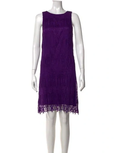 Pre-owned Thomas Wylde Lace Pattern Mini Dress In Purple