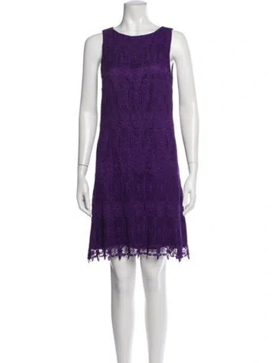 Pre-owned Thomas Wylde Lace Pattern Mini Dress In Purple