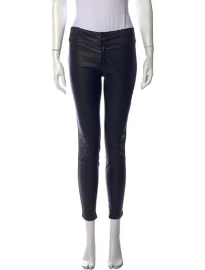 Pre-owned Thomas Wylde Lamb Leather Skinny Leg Pants In Black