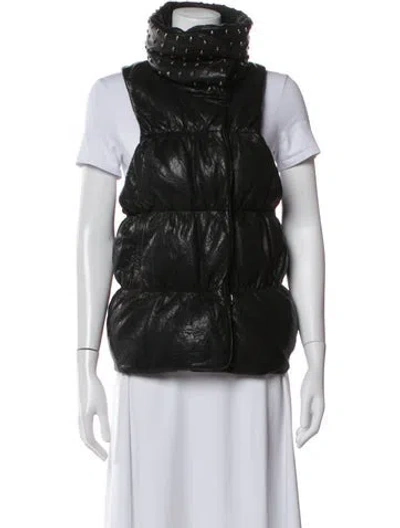 Pre-owned Thomas Wylde Lamb Leather Vest In Black