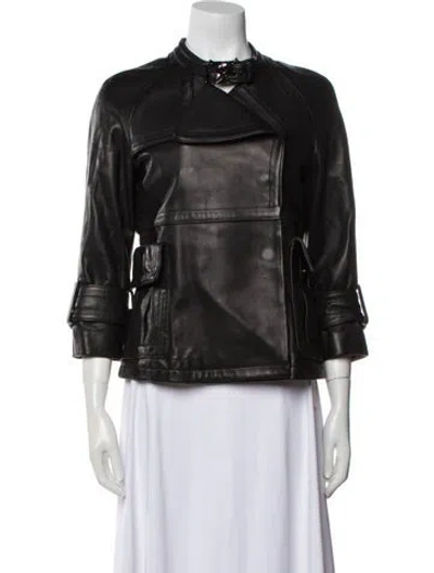 Pre-owned Thomas Wylde Leather Biker Jacket In Black