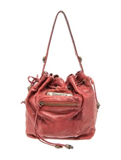 Pre-owned Thomas Wylde Leather Bucket Bag In Burgundy