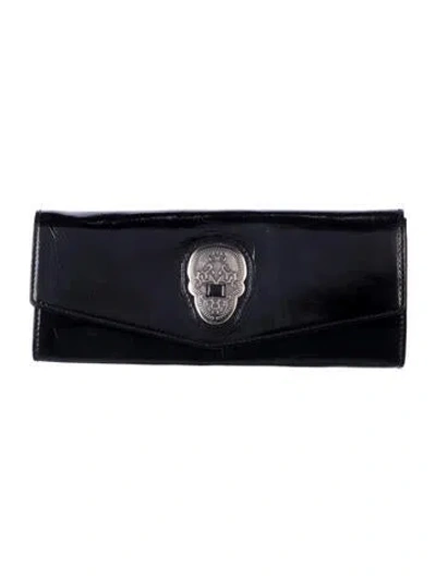 Pre-owned Thomas Wylde Leather Continental Wallet In Black