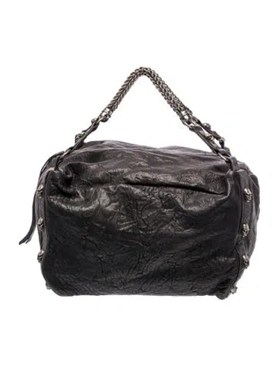 Pre-owned Thomas Wylde Leather Hobo In Black