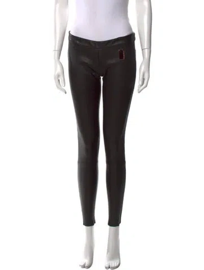 Pre-owned Thomas Wylde Leather Skinny Leg Pants In Black