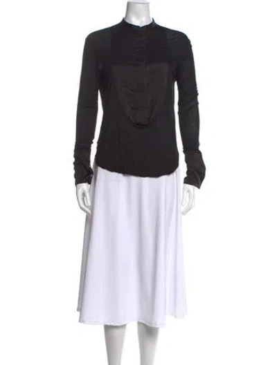 Pre-owned Thomas Wylde Mock Neck Long Sleeve Top In Black