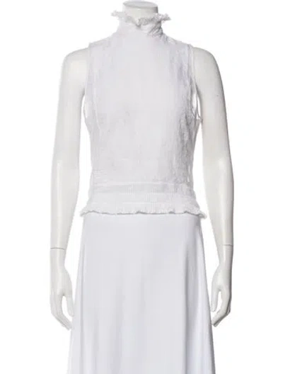 Pre-owned Thomas Wylde Mock Neck Sleeveless Crop Top In Neutral