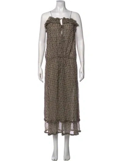 Pre-owned Thomas Wylde Plaid Print Midi Length Dress In Neutral