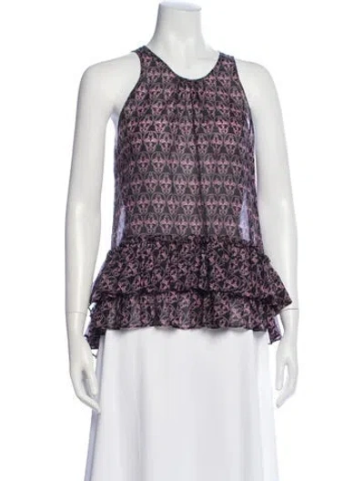 Pre-owned Thomas Wylde Printed Crew Neck Top In Multi