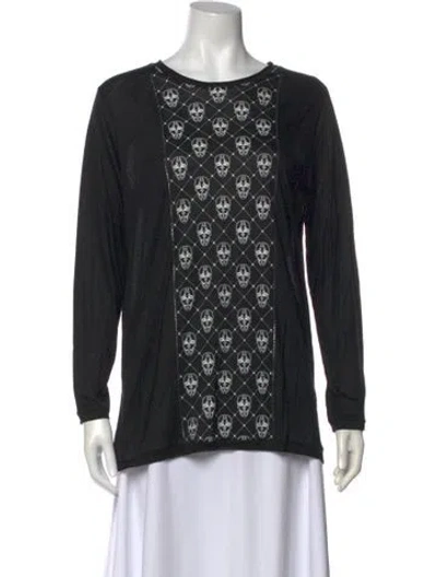 Pre-owned Thomas Wylde Printed Scoop Neck Sweatshirt In Black