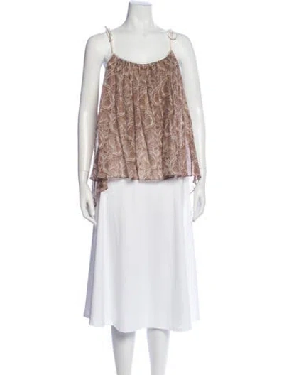 Pre-owned Thomas Wylde Printed Scoop Neck Top In Multi