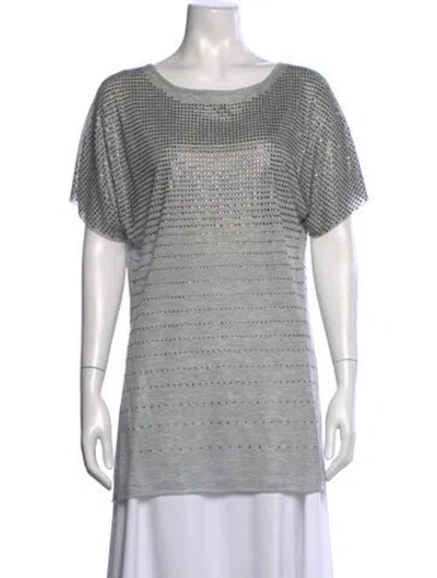 Pre-owned Thomas Wylde Printed Scoop Neck T-shirt In Gray