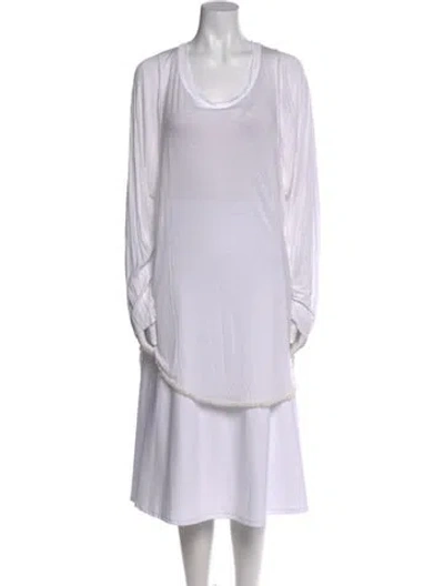Pre-owned Thomas Wylde Scoop Neck Long Sleeve Tunic In White