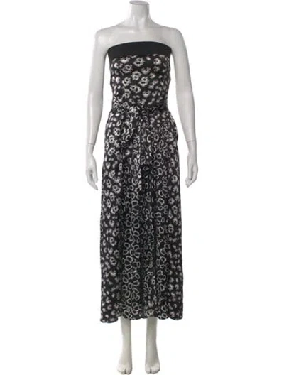 Pre-owned Thomas Wylde Silk Animal Print Jumpsuit In Black