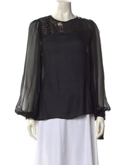 Pre-owned Thomas Wylde Silk Crew Neck Blouse W/ Tags In Black
