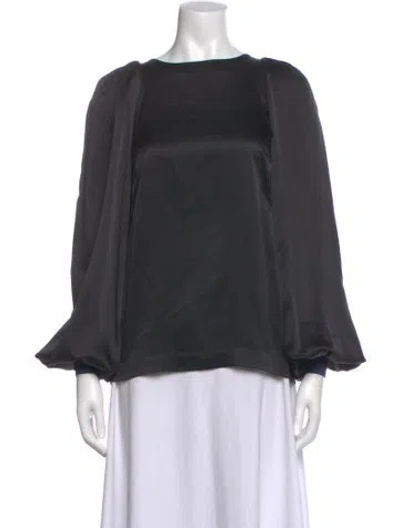 Pre-owned Thomas Wylde Silk Crew Neck Top In Black