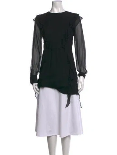 Pre-owned Thomas Wylde Silk Crew Neck Top In Black