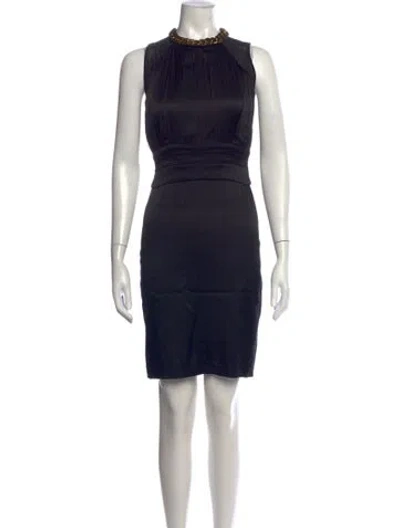 Pre-owned Thomas Wylde Silk Knee-length Dress In Black
