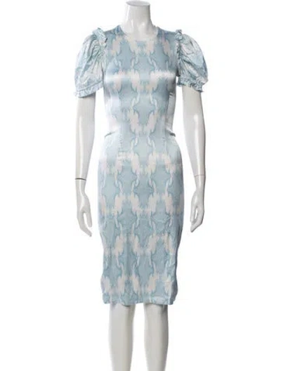 Pre-owned Thomas Wylde Silk Knee-length Dress In Blue