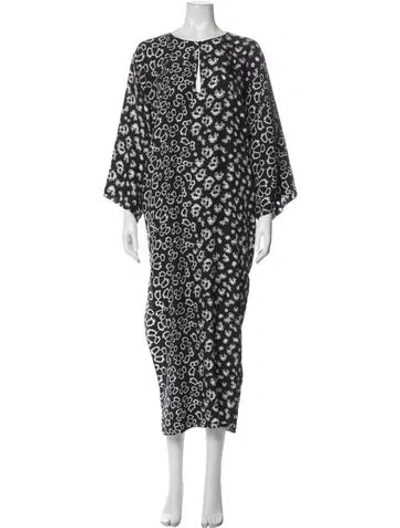 Pre-owned Thomas Wylde Silk Long Dress In Black
