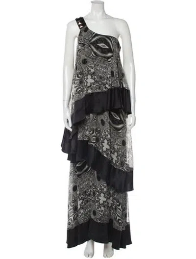 Pre-owned Thomas Wylde Silk Long Dress In Multi