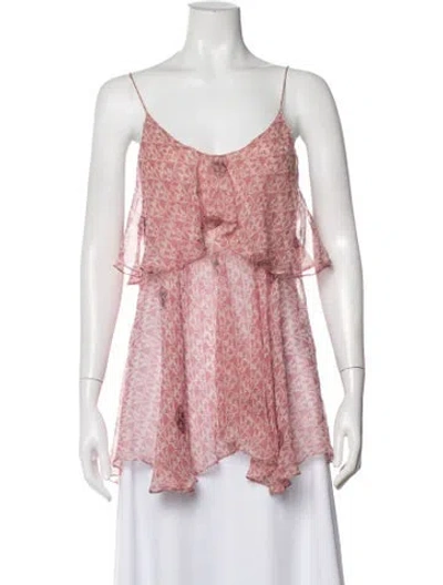 Pre-owned Thomas Wylde Silk Long Dress In Pink
