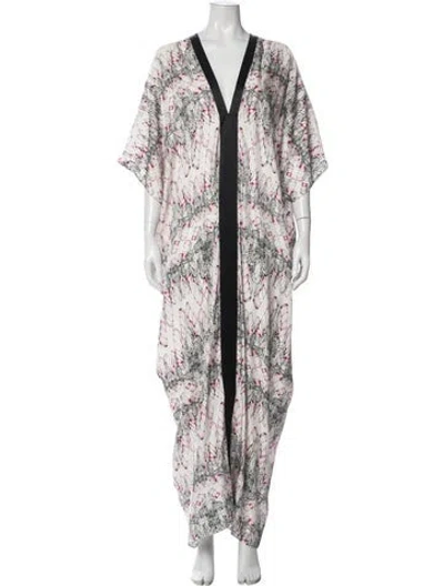 Pre-owned Thomas Wylde Silk Long Dress In White