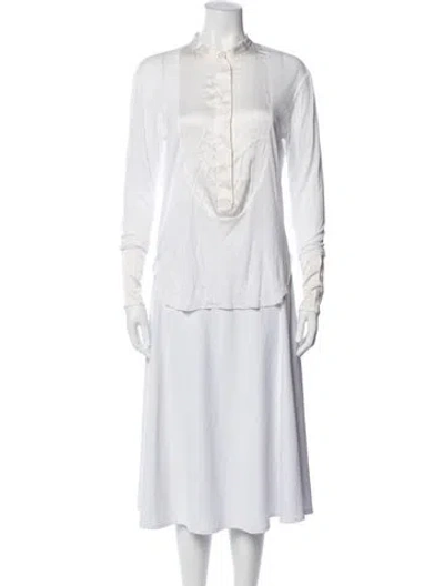 Pre-owned Thomas Wylde Silk Long Sleeve Top In Neutrals