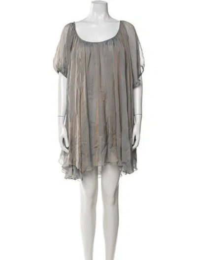 Pre-owned Thomas Wylde Silk Mesh Accents Nightgown In Grey