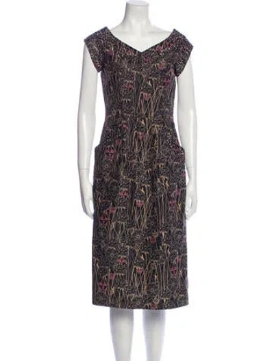 Pre-owned Thomas Wylde Silk Midi Length Dress In Black
