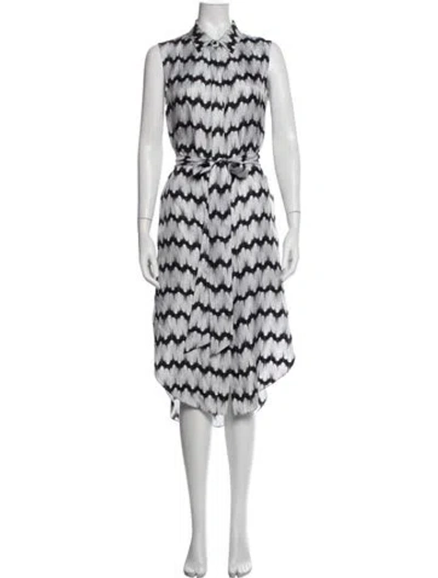 Pre-owned Thomas Wylde Silk Midi Length Dress In Black/white