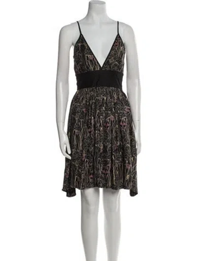 Pre-owned Thomas Wylde Silk Mini Dress In Black