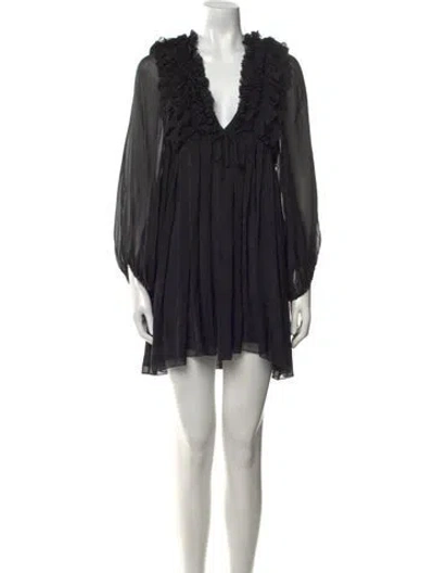 Pre-owned Thomas Wylde Silk Mini Dress In Black