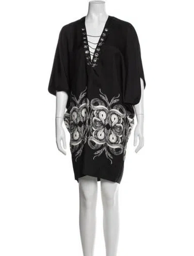 Pre-owned Thomas Wylde Silk Mini Dress In Black