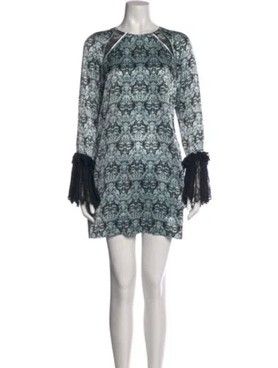 Pre-owned Thomas Wylde Silk Mini Dress In Blue