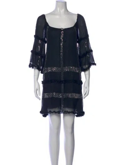 Pre-owned Thomas Wylde Silk Mini Dress In Blue