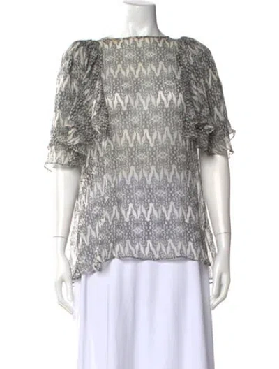 Pre-owned Thomas Wylde Silk Patterned Blouse In Multi