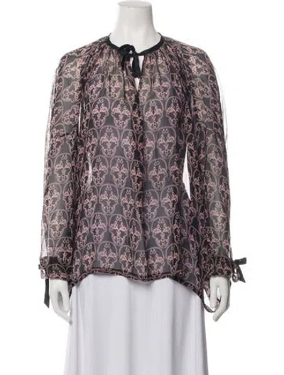 Pre-owned Thomas Wylde Silk Patterned Blouse In Multicolor