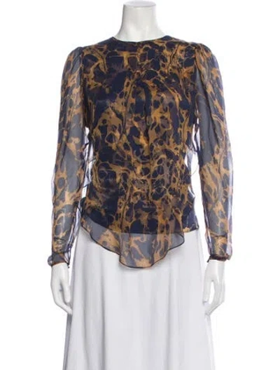 Pre-owned Thomas Wylde Silk Patterned Blouse In Multicolor
