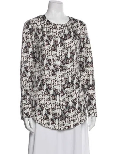 Pre-owned Thomas Wylde Silk Patterned Blouse In White