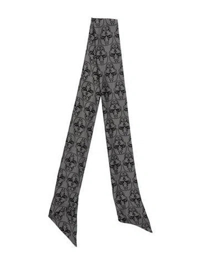 Pre-owned Thomas Wylde Silk Patterned Scarf In Black
