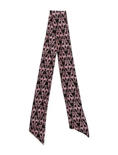 Pre-owned Thomas Wylde Silk Patterned Scarf In Black