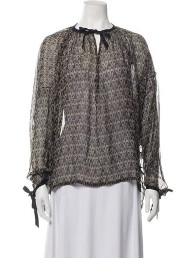 Pre-owned Thomas Wylde Silk Printed Blouse In Multicolor