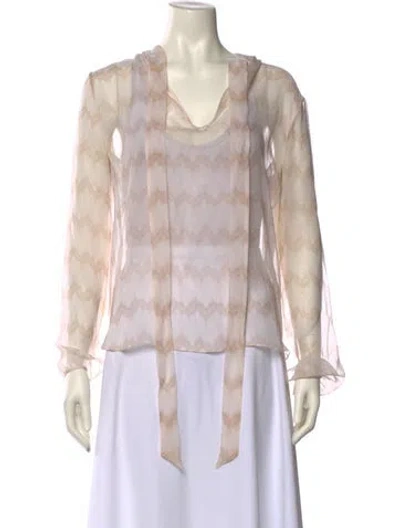 Pre-owned Thomas Wylde Silk Printed Blouse In Neutral