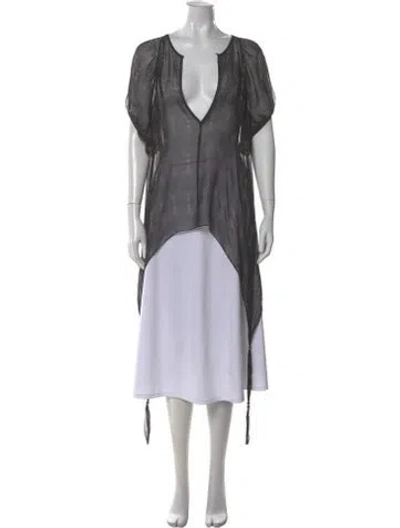 Pre-owned Thomas Wylde Silk Printed Top In Gray